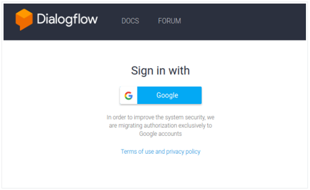 Sign In page for Integration of Salesforce With Dialogflow to Build Action For Google Home Assistant