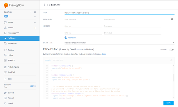 Live website image for Creation of Fulfilment for Google Action.