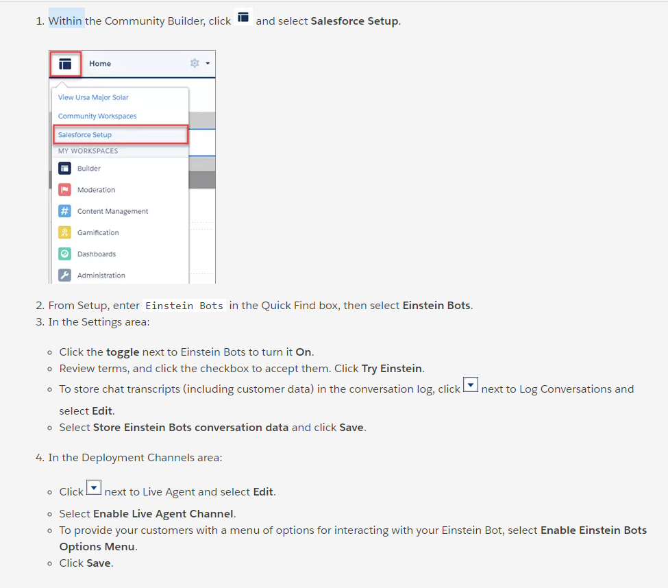 Configure Einstein bots