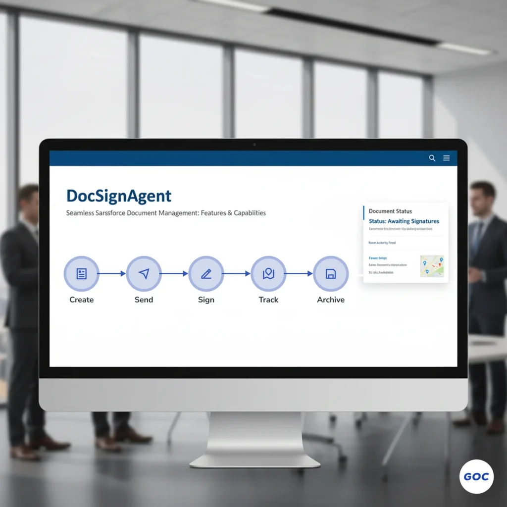 DocSignAgent Salesforce dashboard showing automated document generation and eSignature tracking